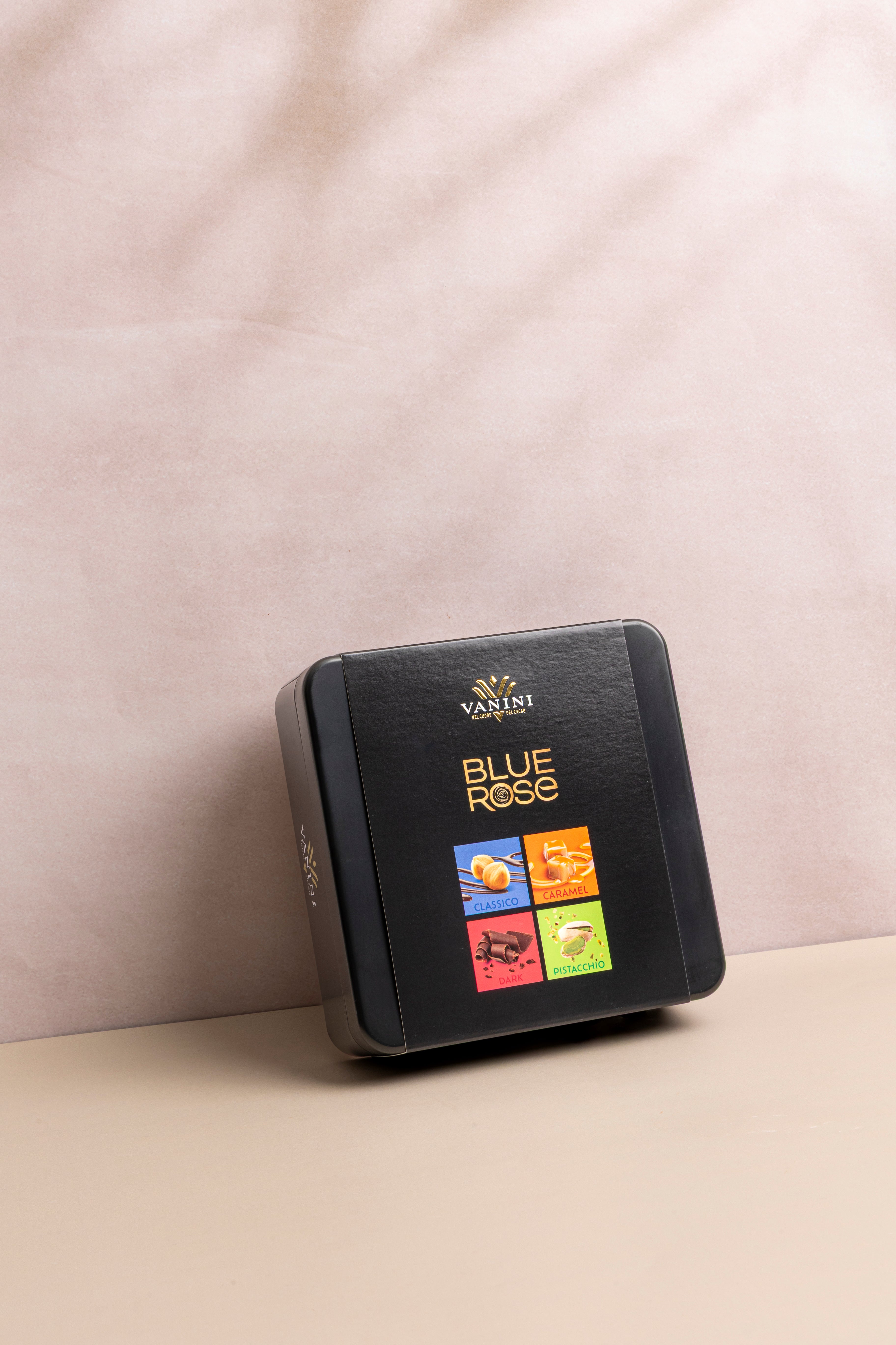 Scatola latta praline Blue Rose assortite