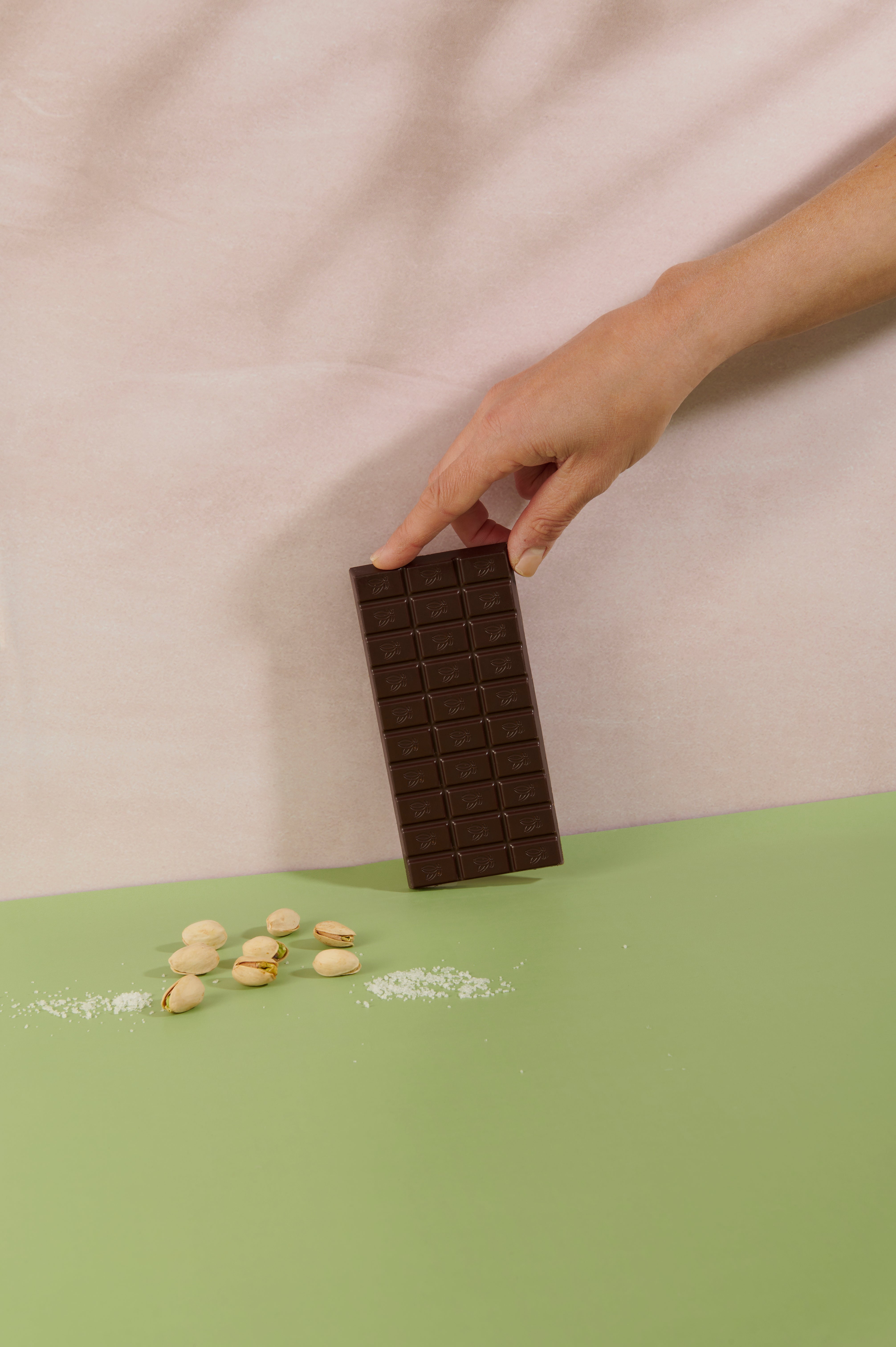 Vanini Uganda Organic Dark Chocolate Bar 56% with Salted Pistachios