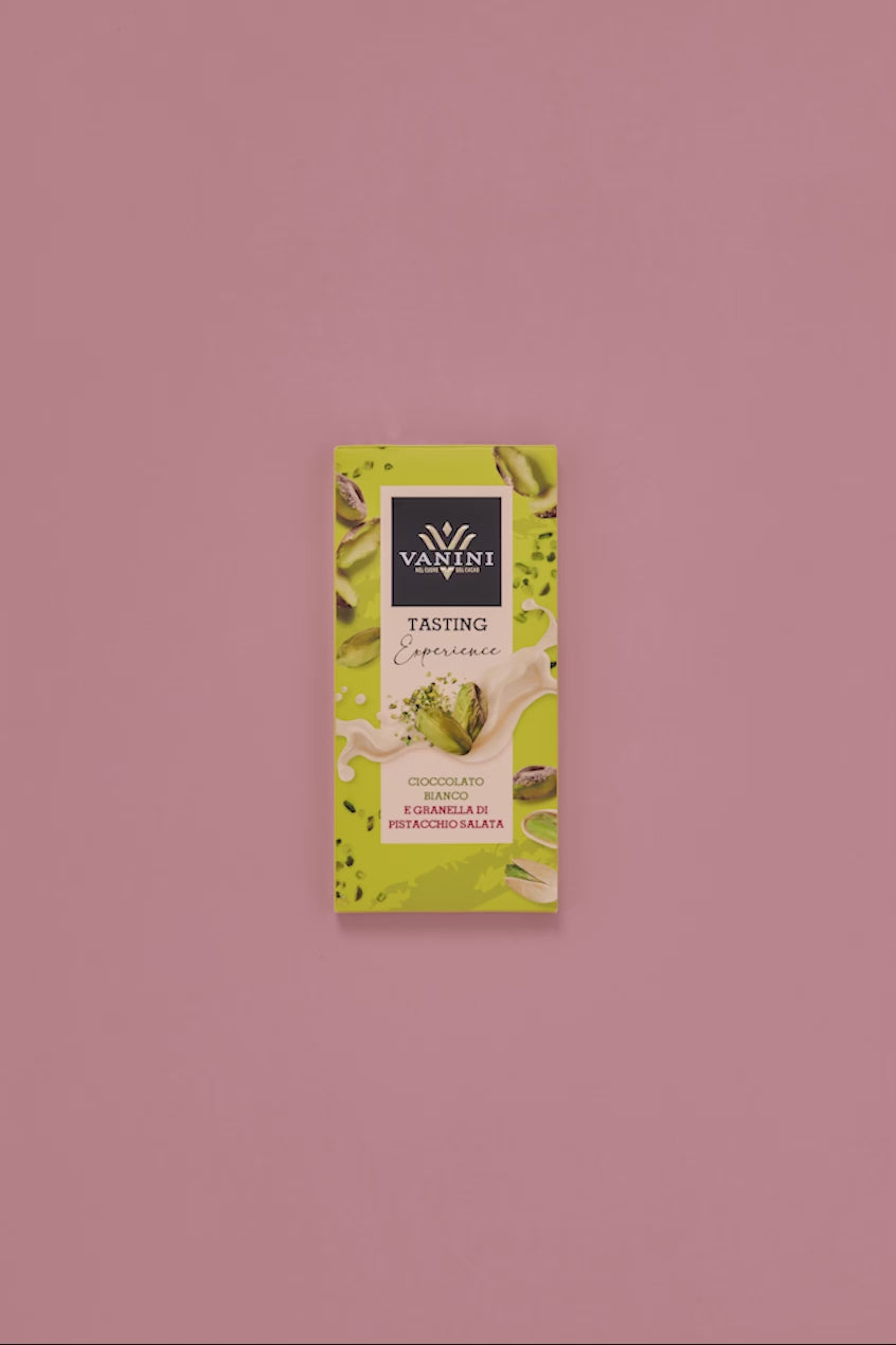 Vanini Tasting Experience white chocolate and salted pistachio grain bar