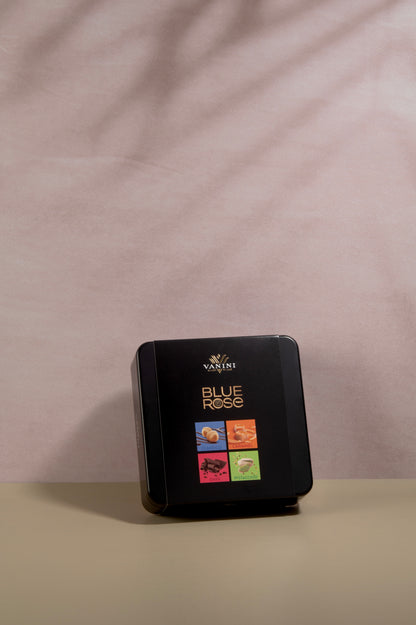 Scatola latta praline Blue Rose assortite