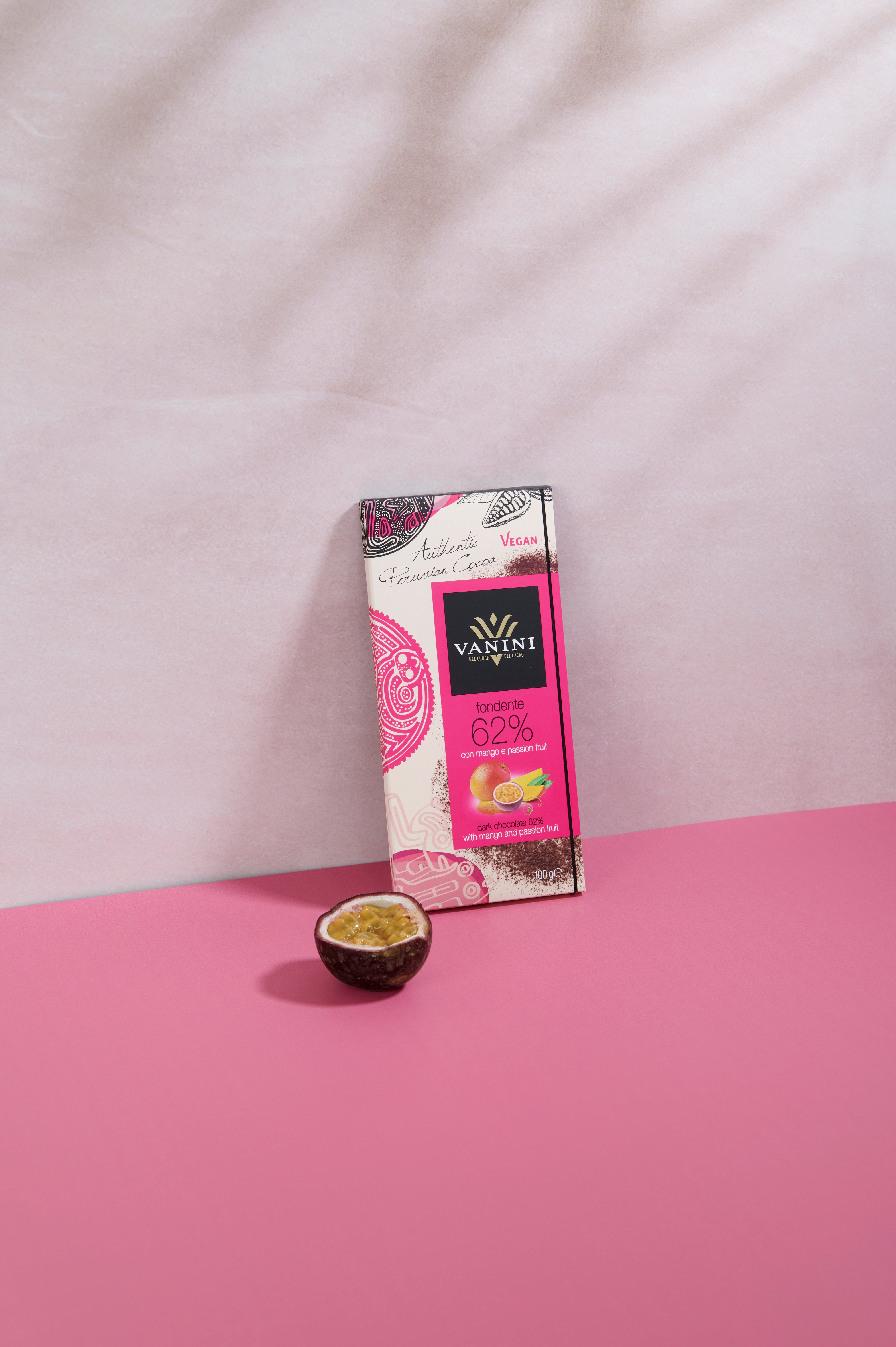Tavoletta Vanini Monorigine Perù Fondente 62% con mango e passion fruit