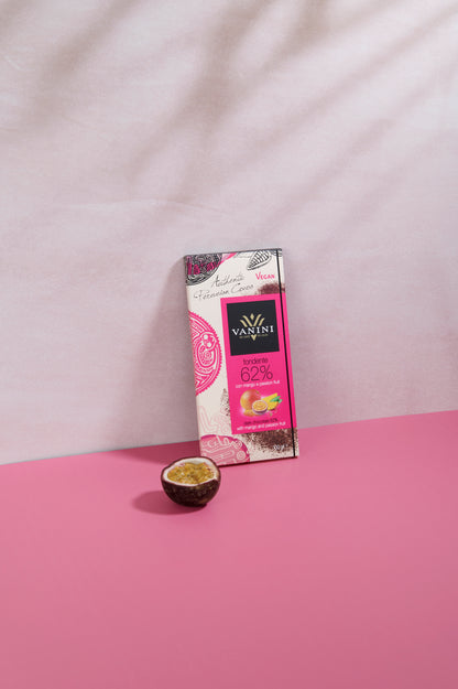 Vanini Single Origin Peru Dark Chocolate Bar 62% with Mango and Passion Fruit