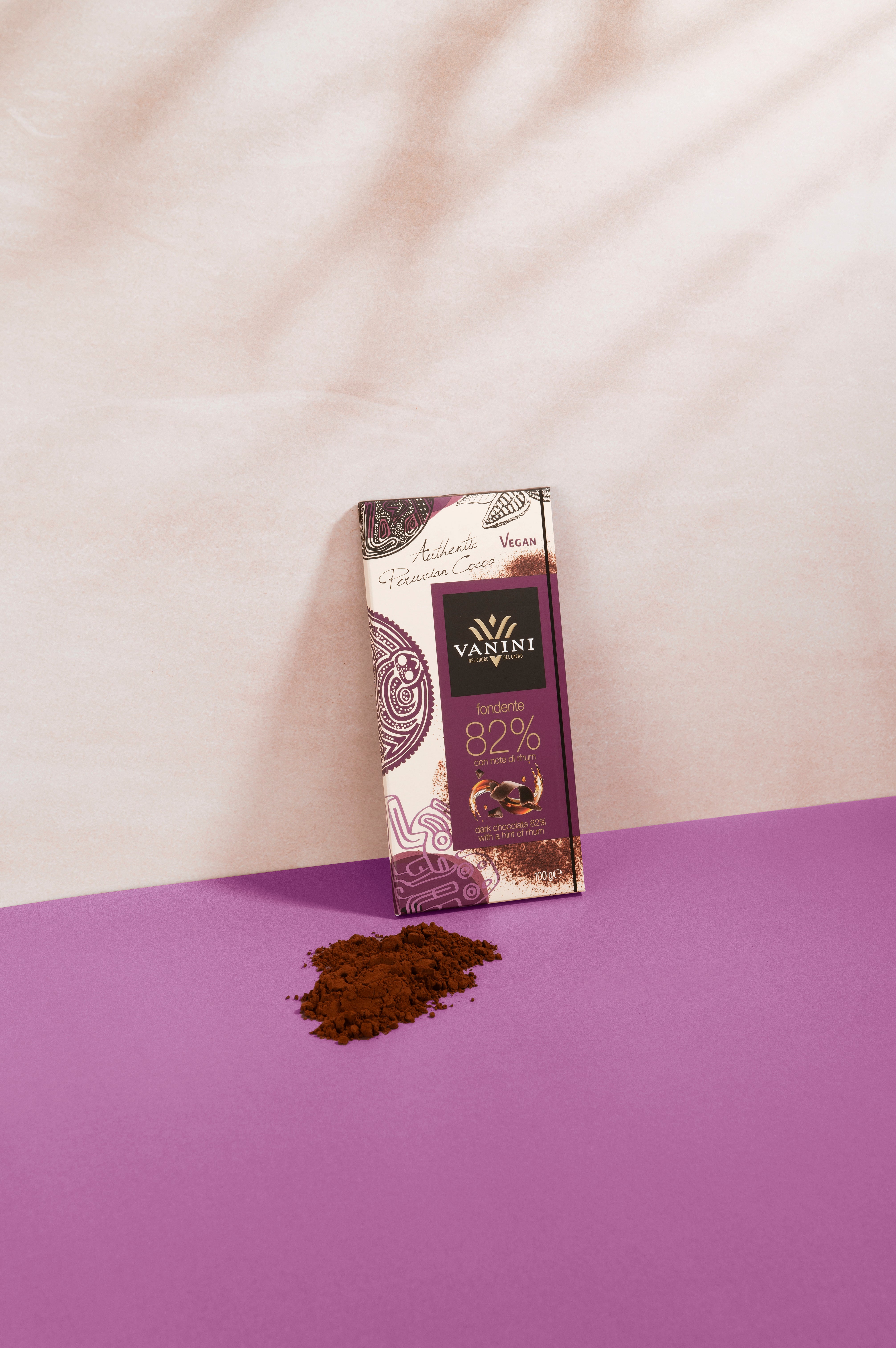 Vanini Single Origin Peru Dark Chocolate Bar 62% with Orange Peel and Cashews