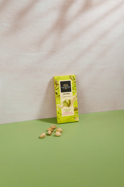 Vanini Tasting Experience white chocolate and salted pistachio grain bar