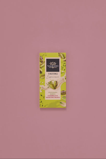 Vanini Tasting Experience white chocolate and salted pistachio grain bar
