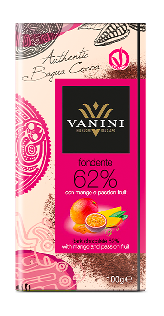Tavoletta 100g Monorigine Bagua Fondente 62% con mango e passion fruit