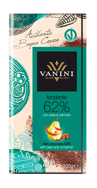 Tavoletta 100g Monorigine Bagua Fondente 62% con pera e cannella