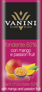 Tavoletta Fondente 62% con mango e passion fruit